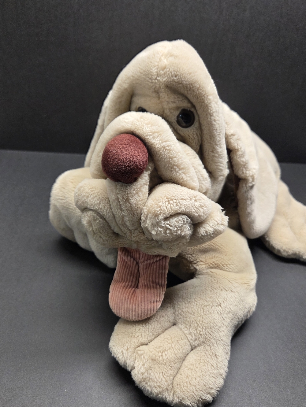 1985 Wrinkles Dog Zipper Belly Bag Large  Vintage Ganz Bros Puppy Pouch Plaid